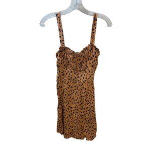 Trixx Clothing Company Womens Leopard Print Dress S Brown & Black